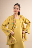 2 Pc Embroidered Linen Suit
