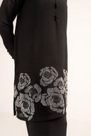 3 Pc Embellished Raw Silk Suit