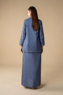 2 Pc Embroidered Raw Silk Suit