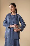 2 Pc Embroidered Raw Silk Suit