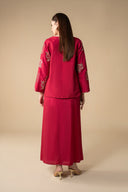 2 Pc Embroidered Raw Silk Suit