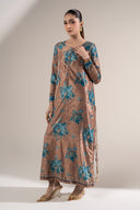 2 Pc Printed Velvet Suit