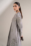 3 Pc Embellished Raw Silk Suit