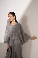 3 Pc Embellished Raw Silk Suit