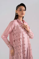 2 Pc Embroidered Bamberg Raw Silk Suit