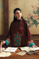 2 Pc Embellished Satin Silk Suit