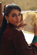 2 Pc Embellished Satin Silk Suit