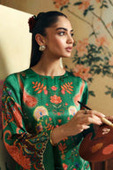 2 Pc Embellished Satin Silk Suit