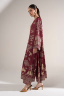 2 Pc Embellished Satin Silk Suit