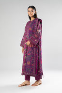 3 Pc Printed Textured Suit
