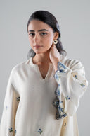 2 Pc Embroidered Linen Suit