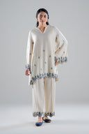 2 Pc Embroidered Linen Suit
