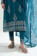 3 Pc Embroidered Karandi Suit