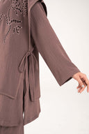 3 Pc Embroidered Poly Wrinkle Suit