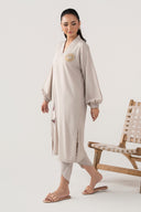2 Pc Embroidered Crepe Suit