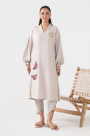 2 Pc Embroidered Crepe Suit