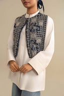 Embroidered Denim Waistcoat