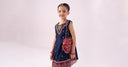 3 Piece Embroidered Raw Silk Suit