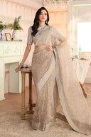 Embroidered Raw Silk Saree