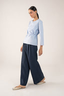 Belted Poplin Top