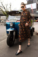 Printed Button-Down Dress