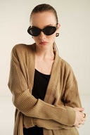 Ribbed Cardigan | WEST-W23-32-Beige