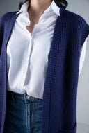 Sleeveless Long Cardigan